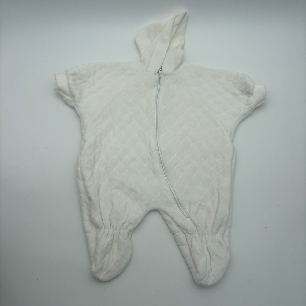 Little Me Vintage White Quilted Hooded Bunting Footed Snowsuit 3 Months USA Made